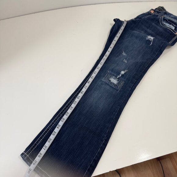 Cato Premium Women SZ 10P Distressed Bootcut Jeans With Embroidered Back Pockets - Picture 8 of 16